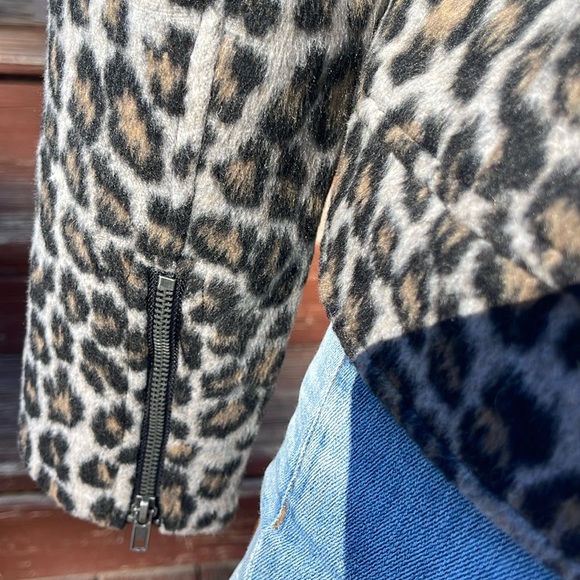 Cupcakes and Cashmere Wool Blend Leopard Print Sz Small Zippered lined Jacket - Picture 8 of 11
